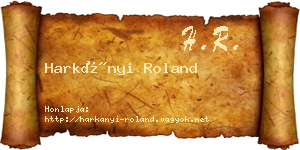 Harkányi Roland névjegykártya